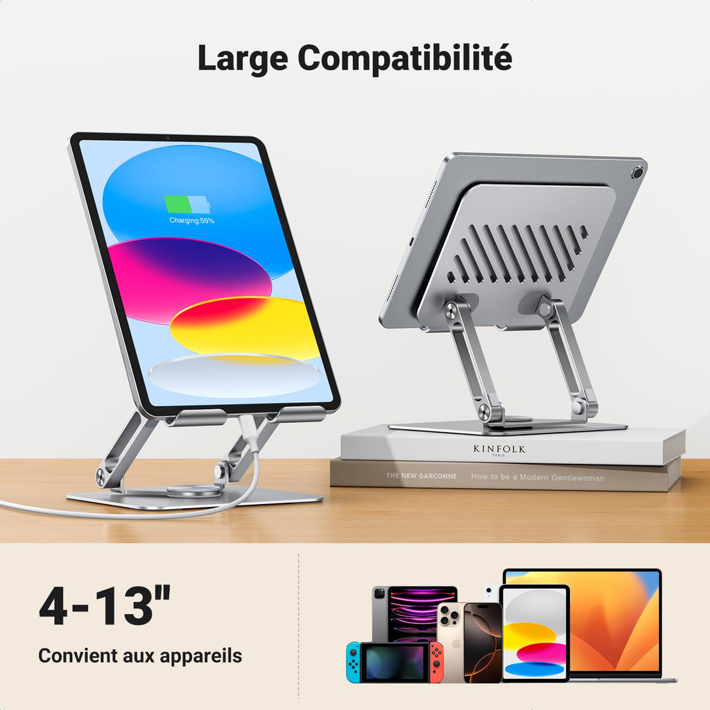 UGREEN Support Tablette Bureau Réglable -large compatibilite