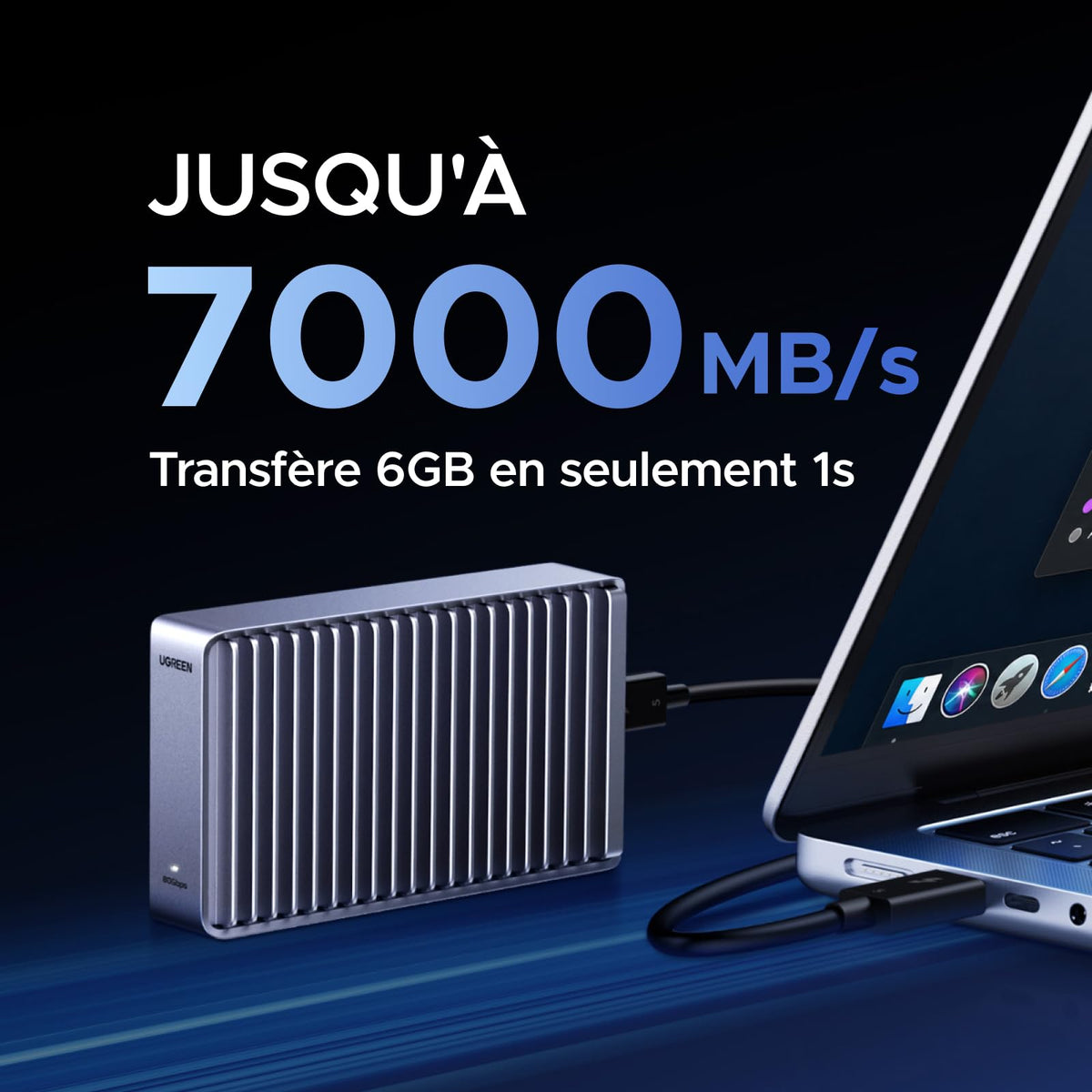 UGREEN Boîtier SSD M.2 NVMe 80 Gbps Compatible Thunderbolt 5 4