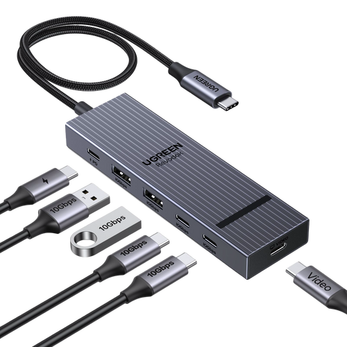 UGREEN Revodok Pro Hub USB-C 6-en-1 (4K@60Hz, 10 Gbps, PD 100 W)