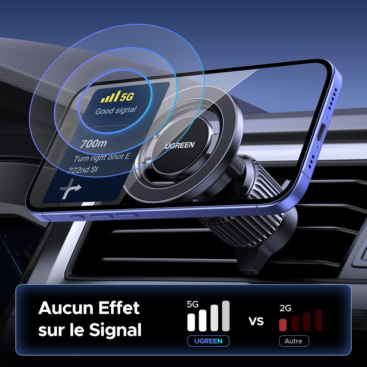 UGREEN Support Téléphone Voiture Magnétique pour MagSafe