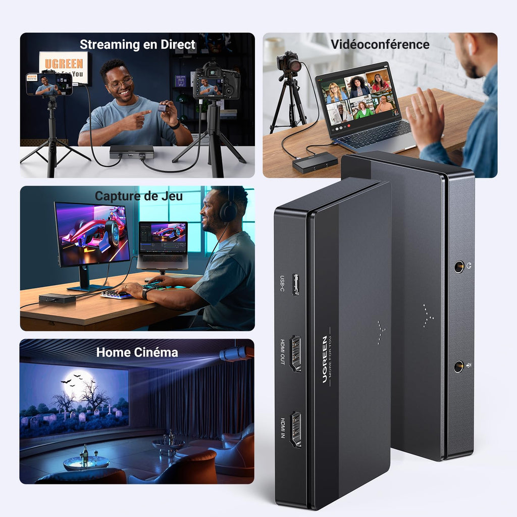 UGREEN Carte Capture Vidéo HDMI USB C 3.0 4K 60Hz Acquisition 1080P 60FPS