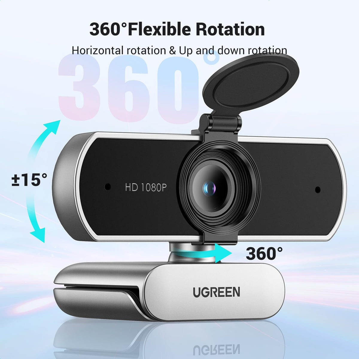 UGREEN Webcam Full HD 1080P 30FPS Caméra USB PC Mise au Point Fixe