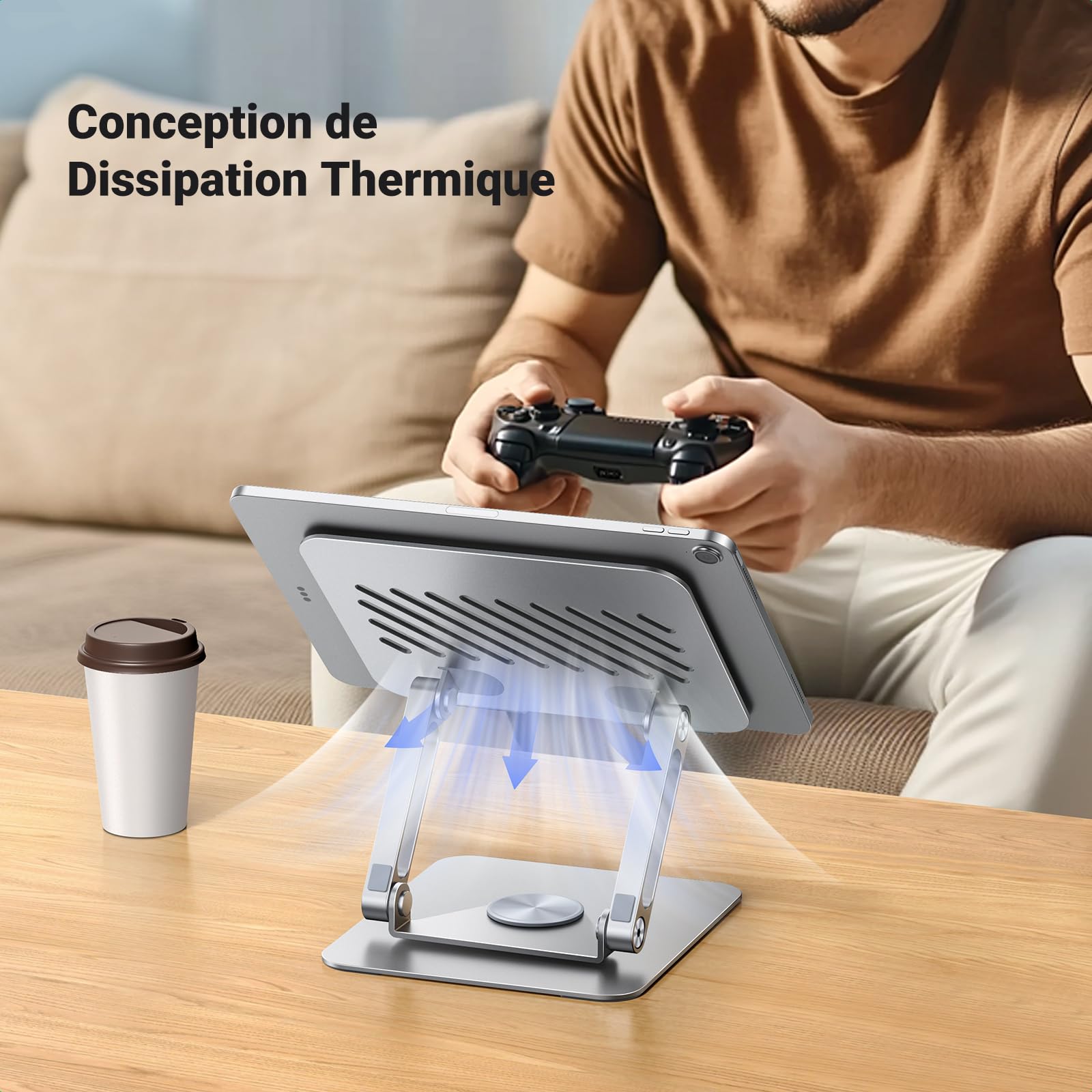 UGREEN Support Tablette Bureau Réglable -conception de dissipation thermique
