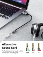 UGREEN Adaptateur USB vers Jack 3,5mm Carte Son Externe USB