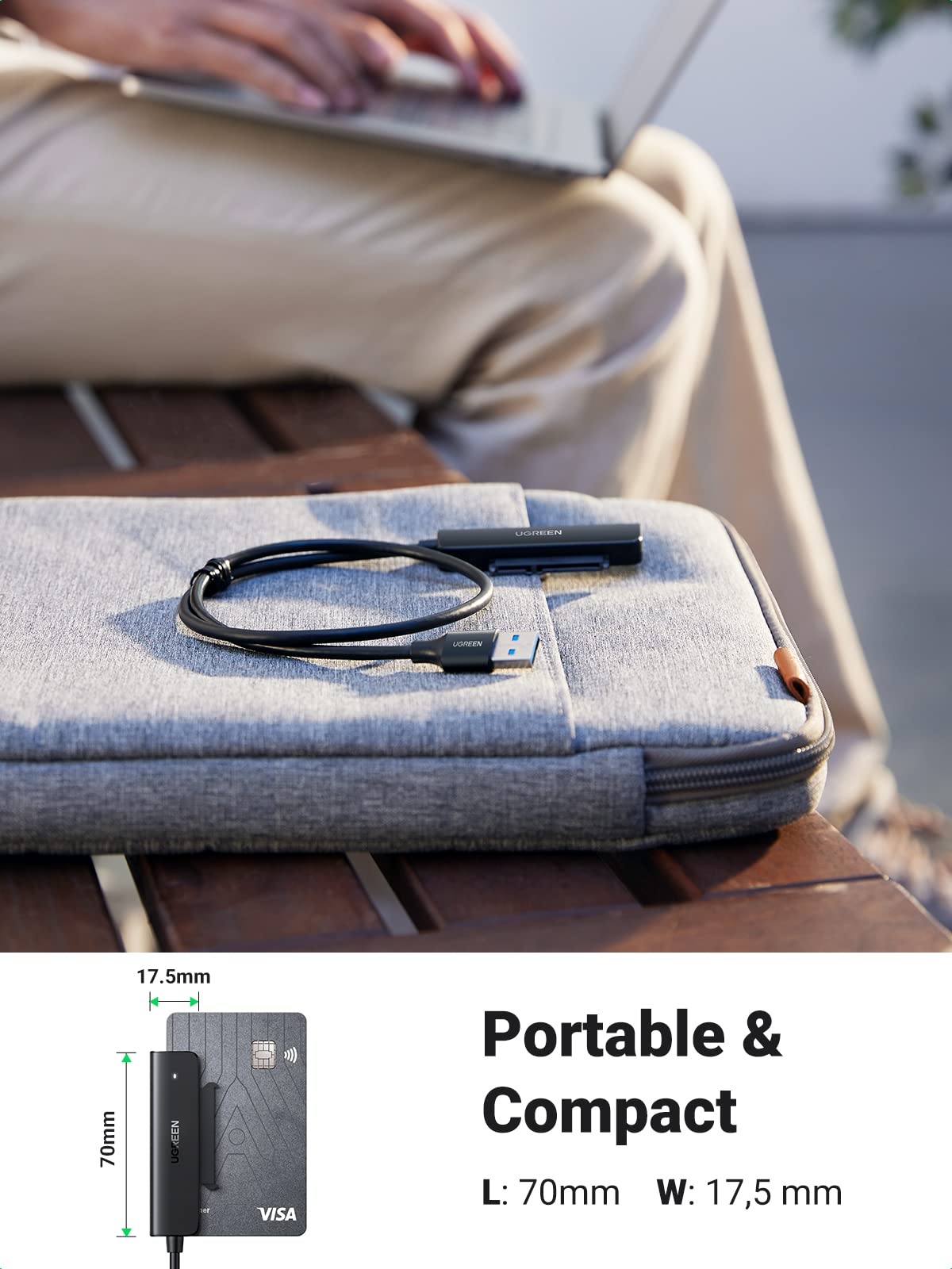 UGREEN Câble SATA USB 3.0 Adaptateur SATA USB pour Disques Durs 2,5 Pouces