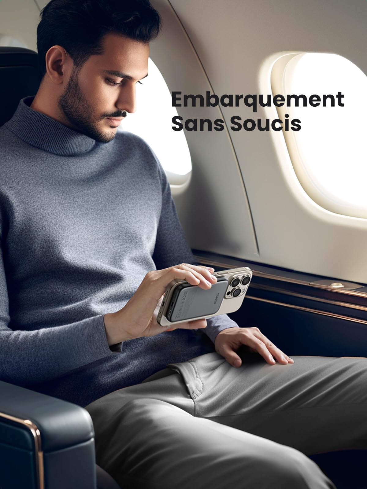 Batterie externe magnétique UGREEN Nexode Mini compatible MagSafe, conforme aux normes de sécurité aérienne pour un embarquement sans souci et une utilisation pratique en voyage