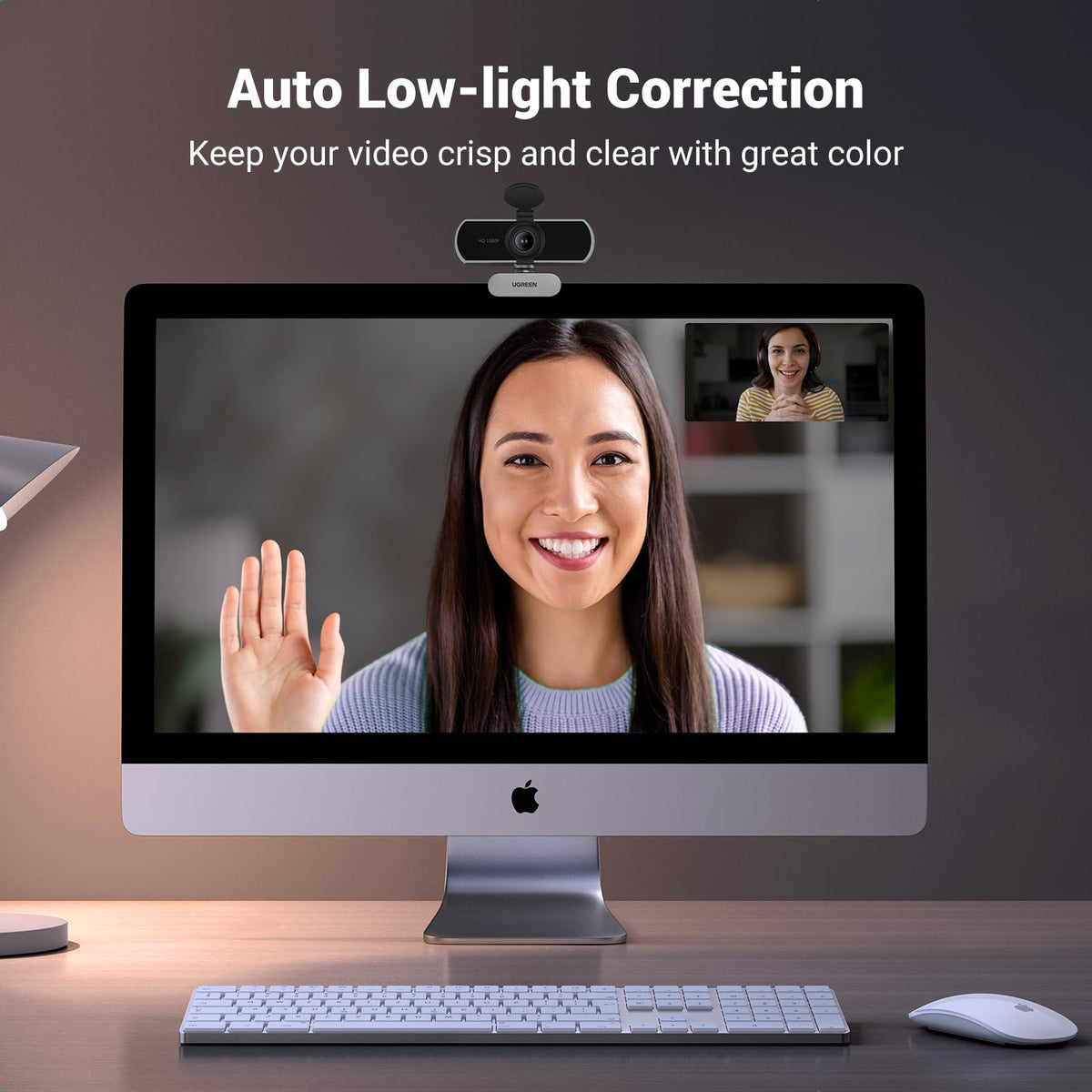 UGREEN Webcam Full HD 1080P 30FPS Caméra USB PC Mise au Point Fixe