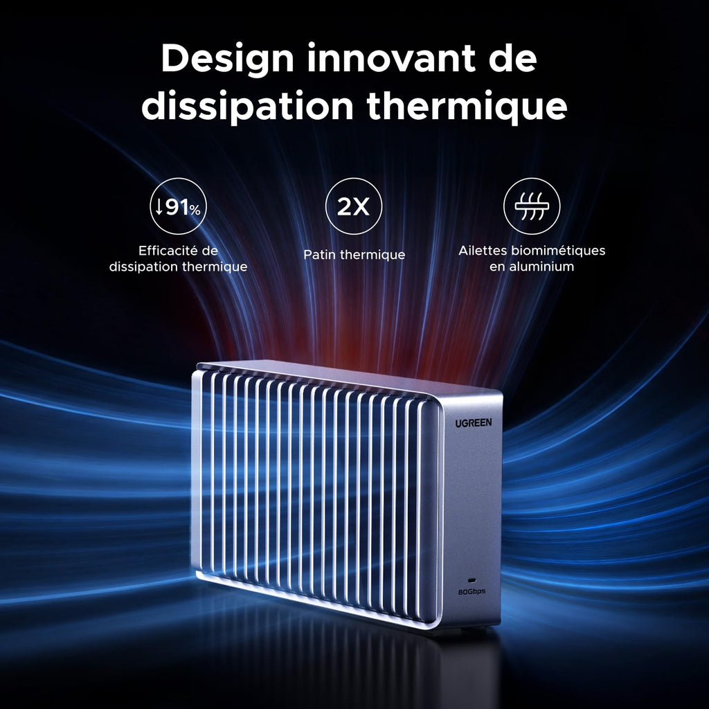 UGREEN Boîtier SSD M.2 NVMe 80 Gbps Compatible Thunderbolt 5 4
