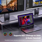UGREEN Câble USB C vers DisplayPort 1.4 8K 60Hz Câble Thunderbolt 4 3 DP 2M