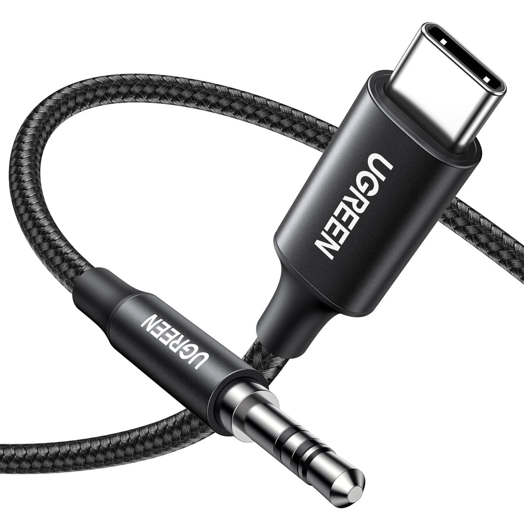 UGREEN 1M Câble USB C Jack 3.5mm TRS Stéréo Auxiliare Voiture Nylon Tressé