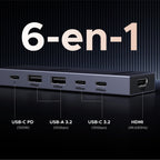 UGREEN Revodok Pro 106 Station d'accueil 6-en-1 (4K60Hz, PD100W) -6-en1