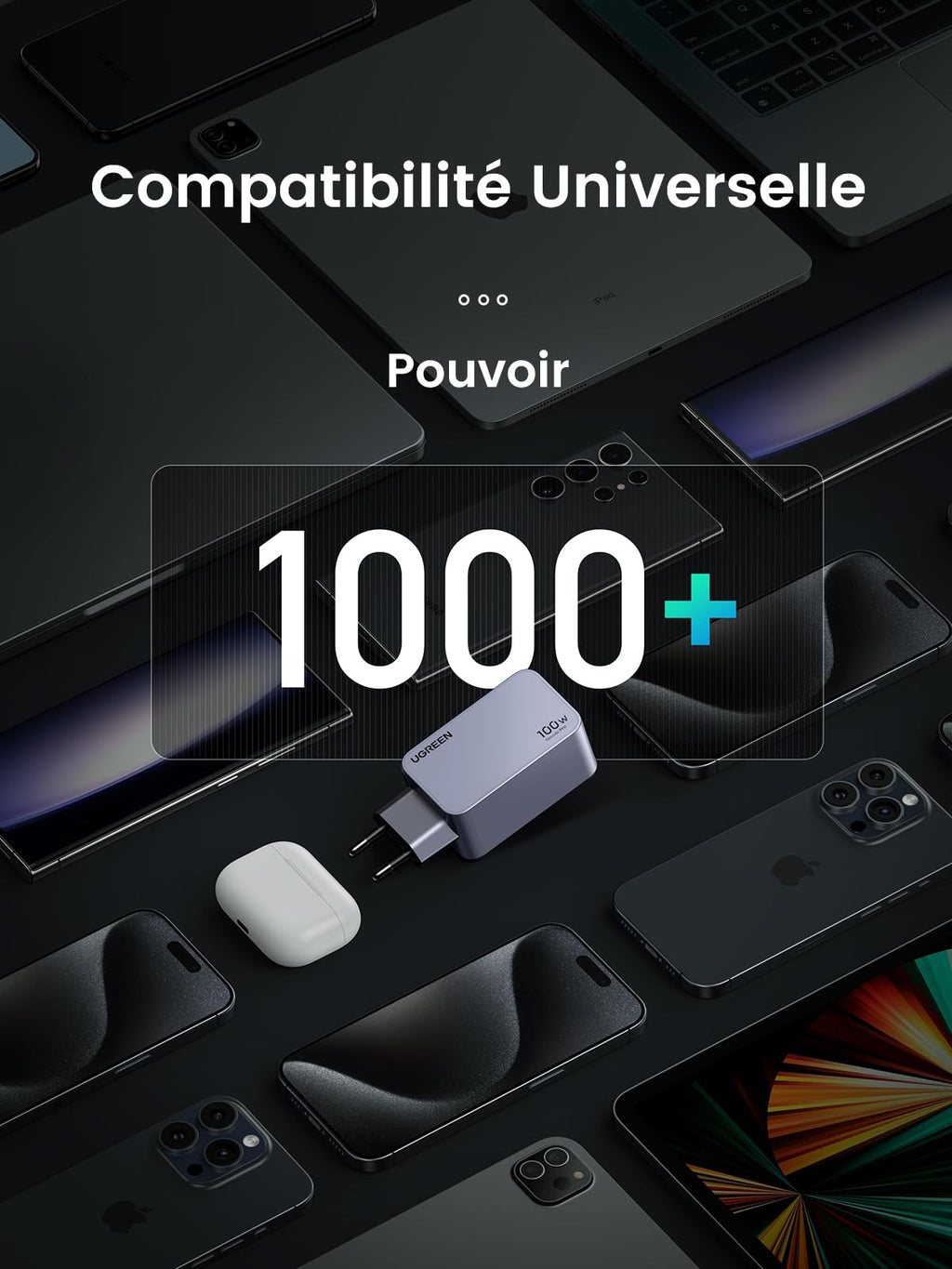 UGREEN Nexode Pro 100W 3 Port GaN Fast Chargeur