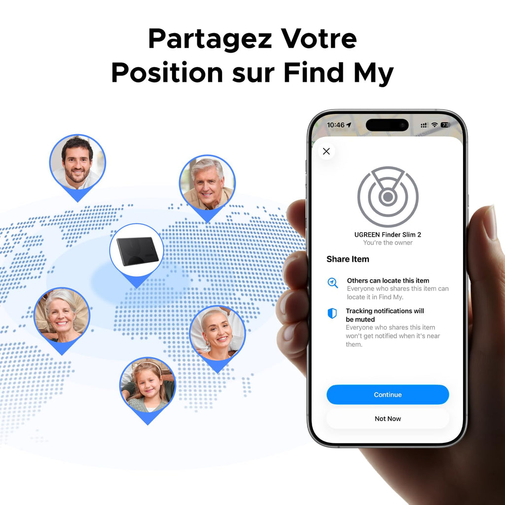 UGREEN FineTrack Slim Traceur Recharge sans Fil Finder iOS Uniquement
