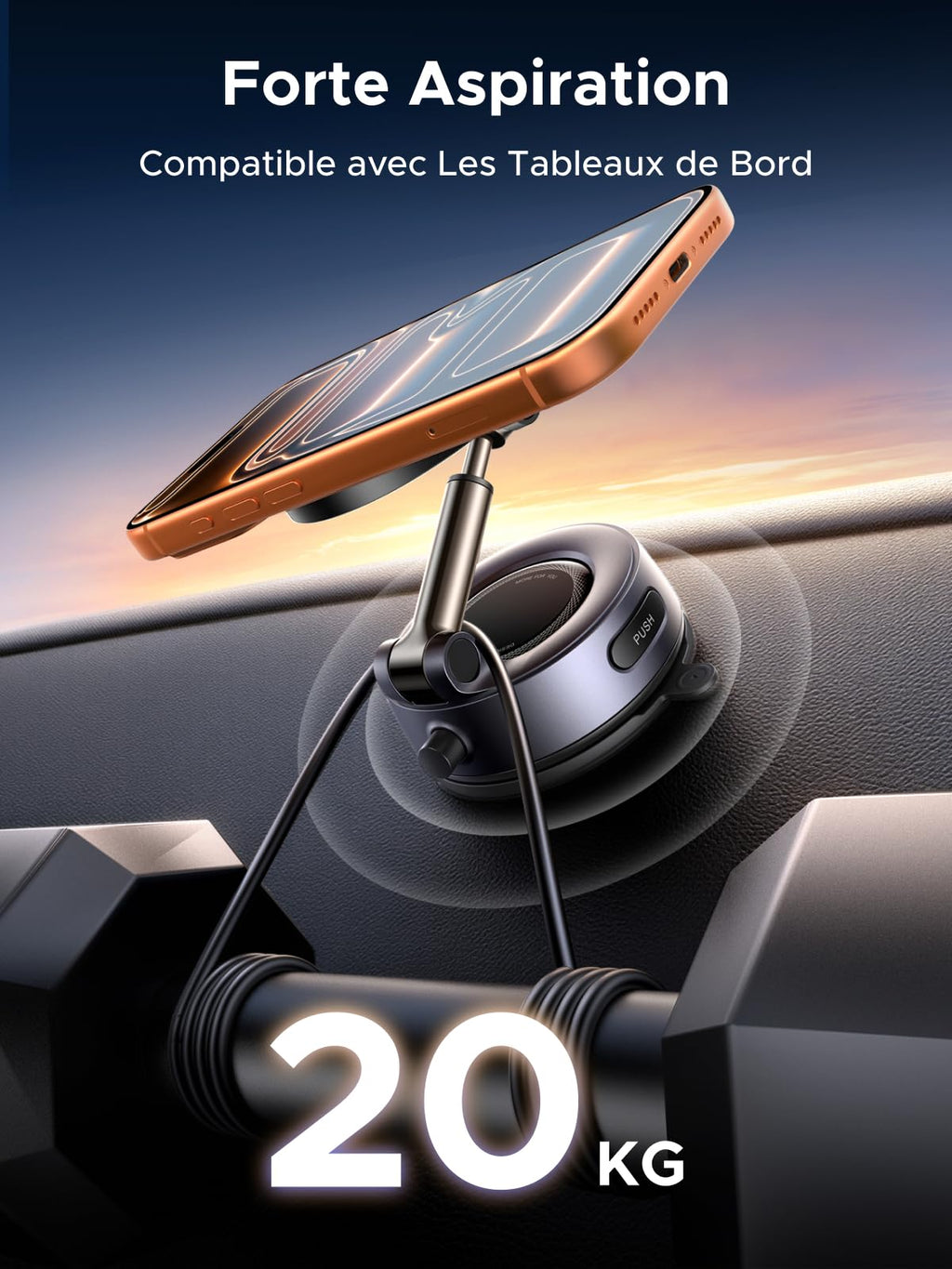 UGREEN Support Téléphone Voiture pour MagSafe Porte Téléphone Voiture