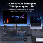 UGREEN 10Gbps Switch USB C 3.2 Commutateur KVM 2 PC Entrées 7 Sorties