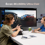 UGREEN Revodok Pro 1061 Hub USB-C 6-en-1 (10Gbps, 4K@60Hz, PD100W) -ecran 4k@60hz ultra-clair