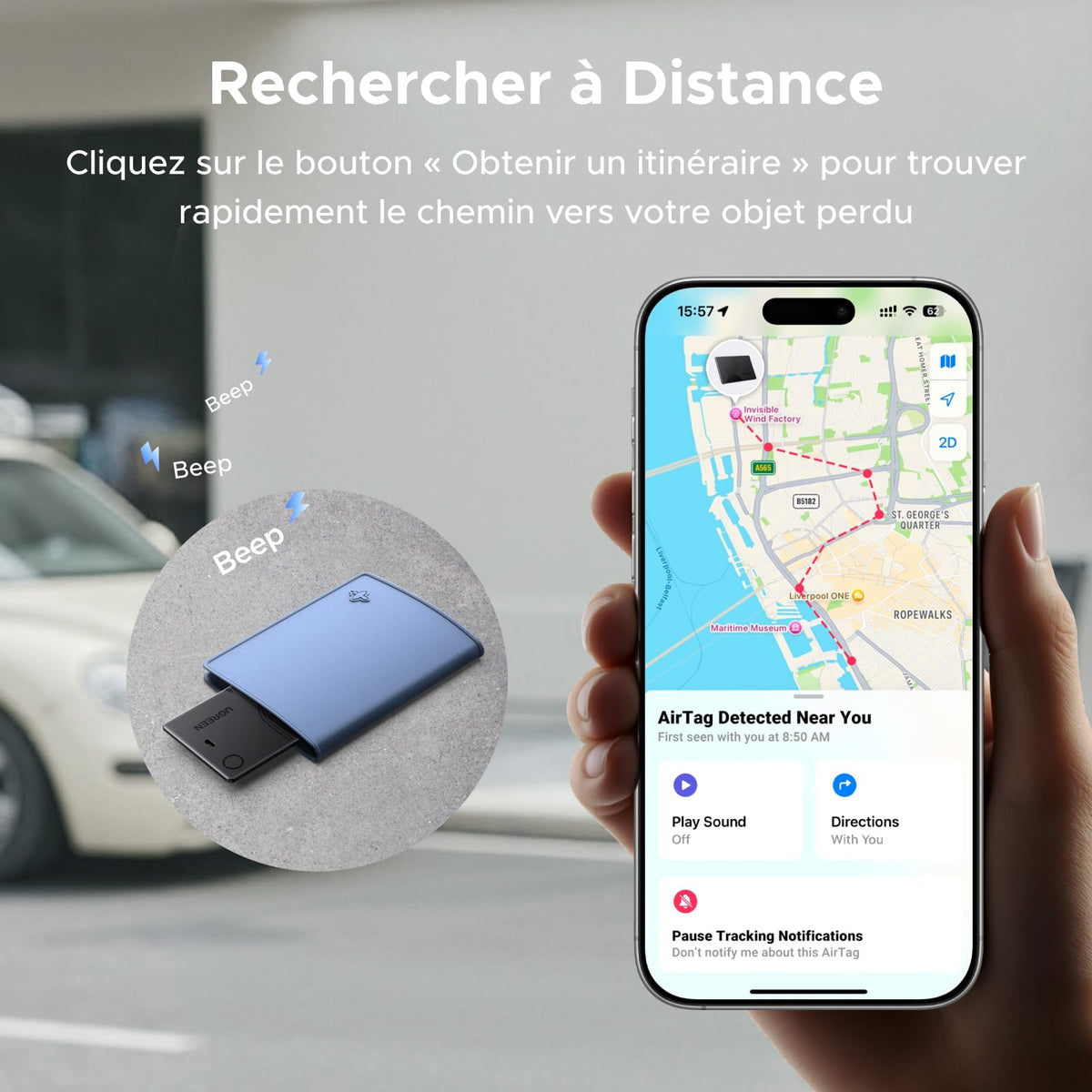 UGREEN FineTrack Slim Traceur Recharge sans Fil Finder iOS Uniquement