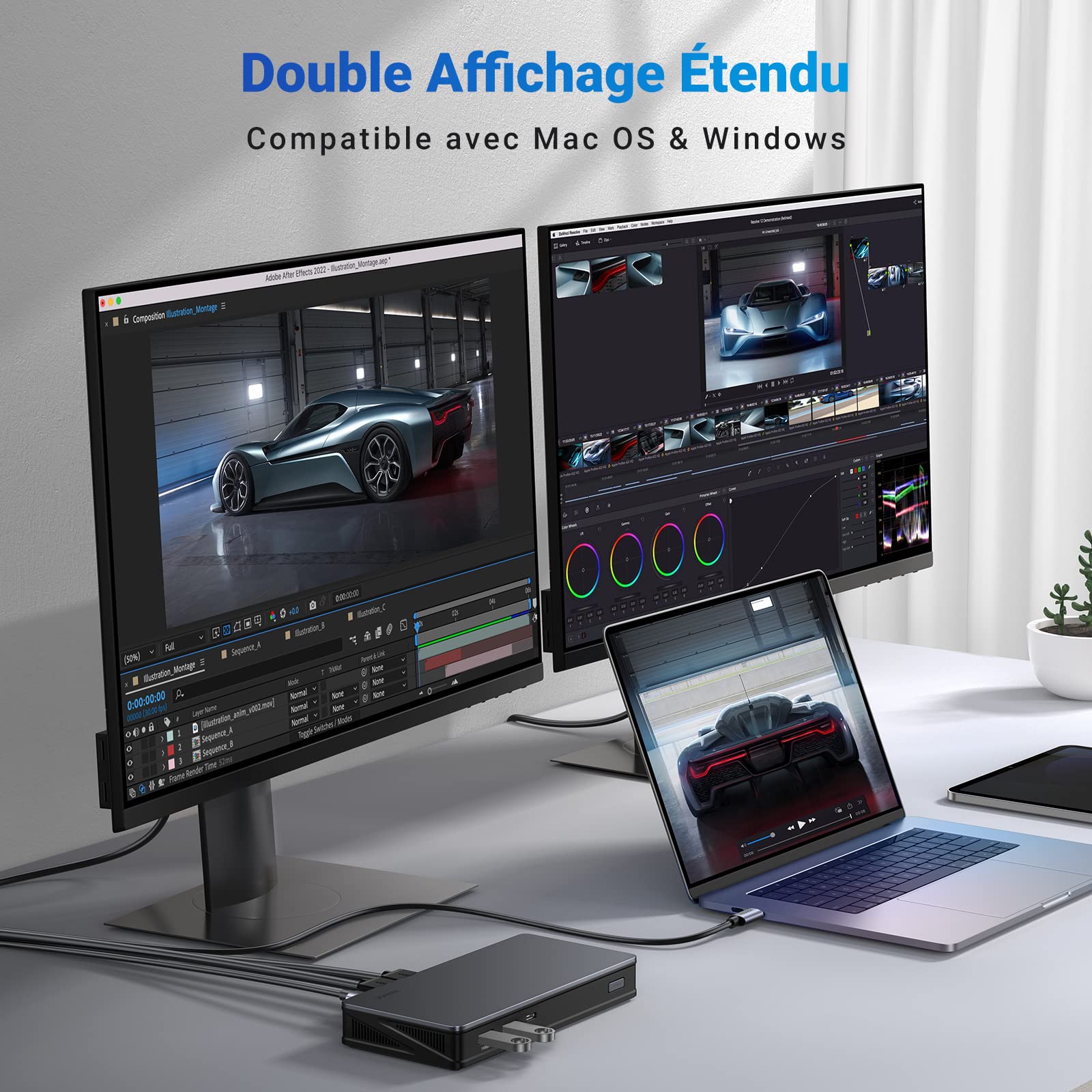 UGREEN Revodok Pro 209 Station d'accueil USB C 9 en 1 (4K60Hz Double HDMI 10Gbps)