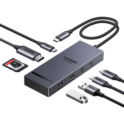 UGREEN Revodok Pro 8-en-1 Hub USB-C (HDMI 4K@60Hz, 10Gbps, PD 100W)