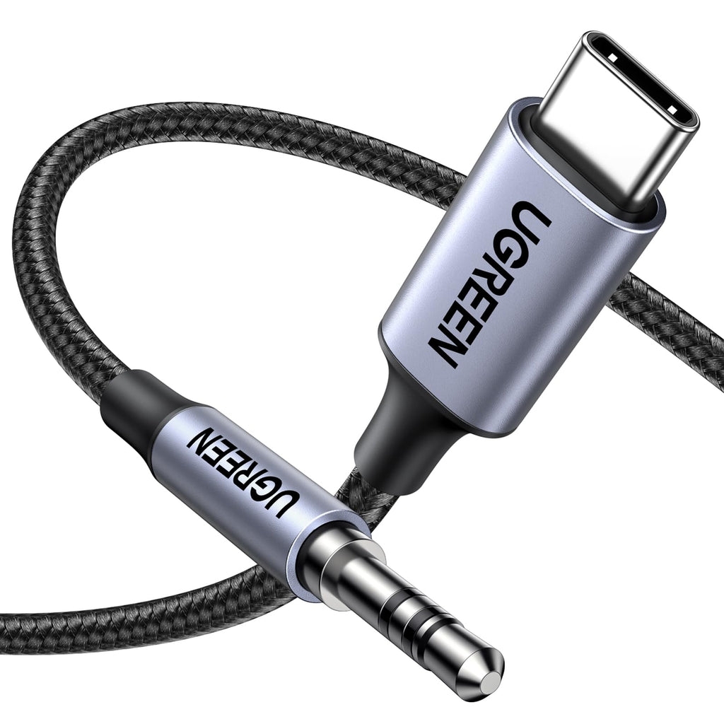 UGREEN 1M Câble USB C Jack 3.5mm TRS Stéréo Auxiliare Voiture Nylon Tressé