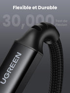 UGREEN Zapix Câble USB C 100W PD 20V 5A Charge Rapide Nylon Tressé (0,5M)