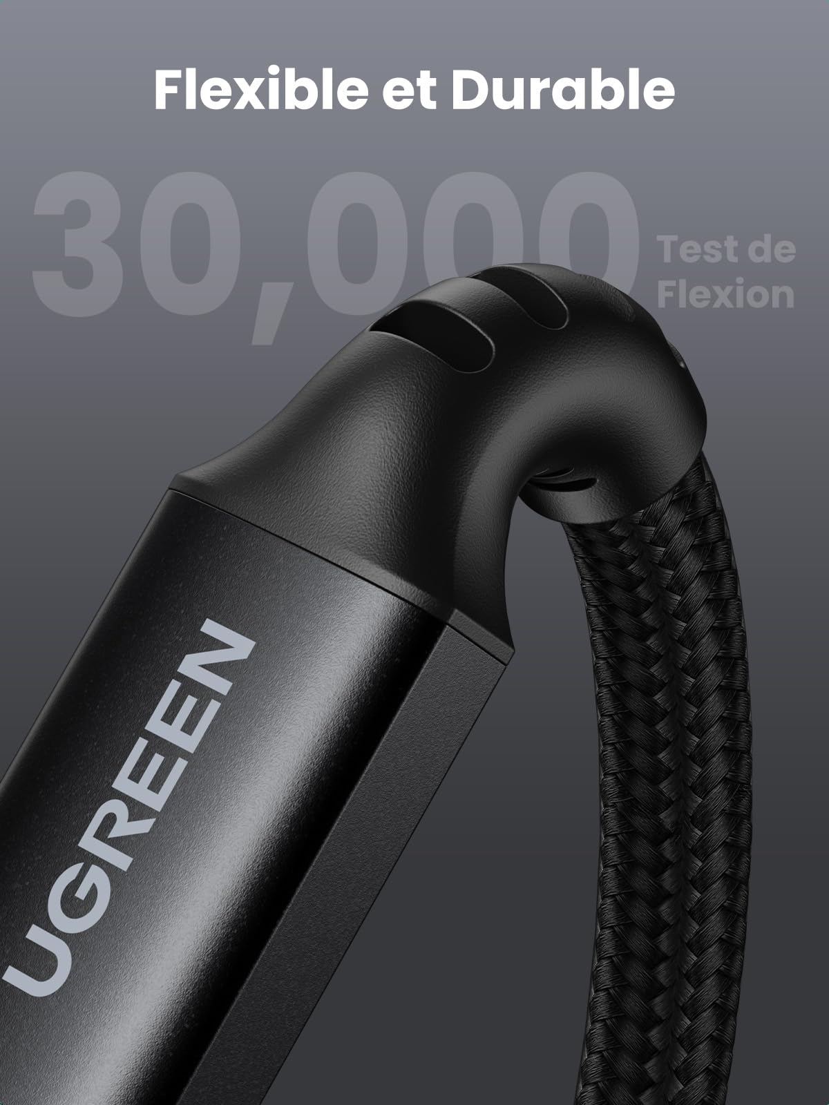 UGREEN Zapix Câble USB C 100W PD 20V 5A Charge Rapide Nylon Tressé (3M)