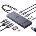 UGREEN Revodok Pro 2111 Hub USB-C 11-en-1 (4K60Hz, DP 4K120Hz, 10 Gbps, PD 100 W)