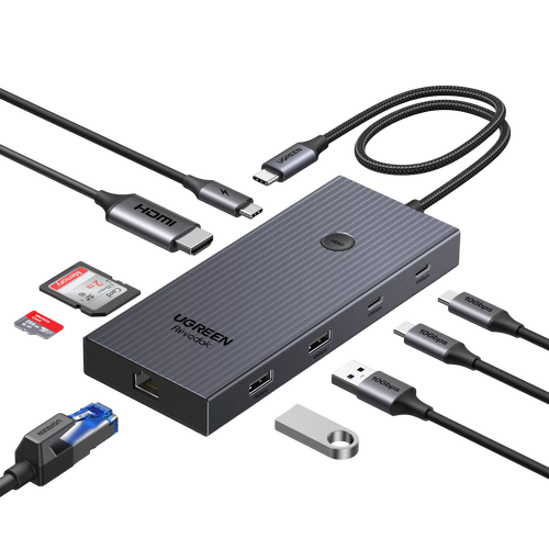 UGREEN Revodok Pro 9-en-1 Hub USB-C (HDMI 4K@60Hz, 10Gbps, PD100W)