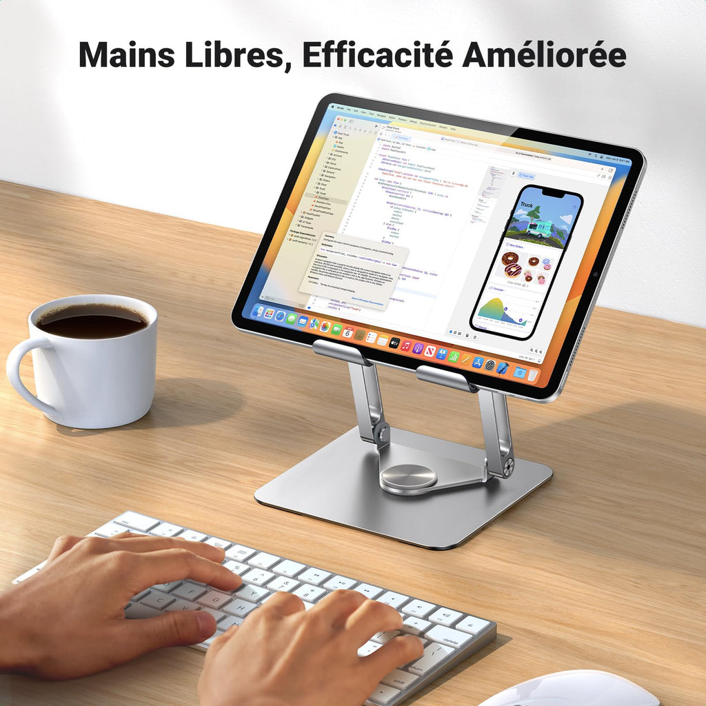 UGREEN Support Tablette Bureau Réglable -mains libres, efficacite amelioree