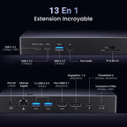 UGREEN Revodok Max 313 Station d’Accueil 13-en-1 (Thunderbolt 4) -13 en 1 extension incroyable