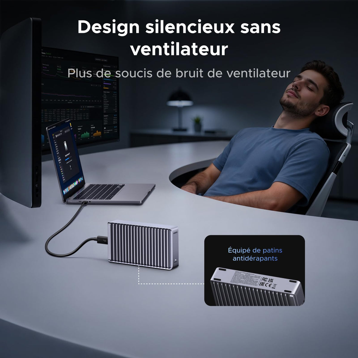 UGREEN Boîtier SSD M.2 NVMe 80 Gbps Compatible Thunderbolt 5 4