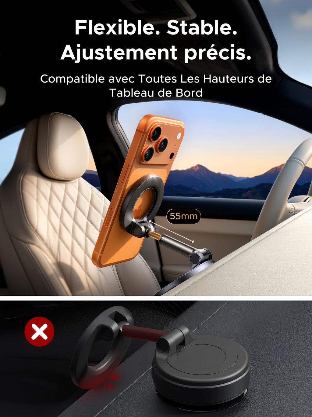 UGREEN Support Téléphone Voiture pour MagSafe Porte Téléphone Voiture