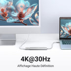 UGREEN Hub USB C 5 en 1 avec HDMI 4K 100W PD Charge 3 Ports USB 3.0 Adaptateur USB C