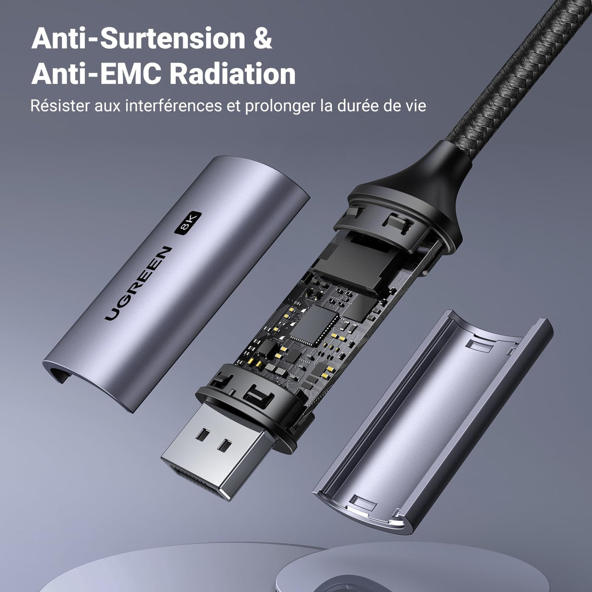 UGREEN Câble USB C vers DisplayPort 1.4 8K 60Hz Câble Thunderbolt 4 3 DP 2M