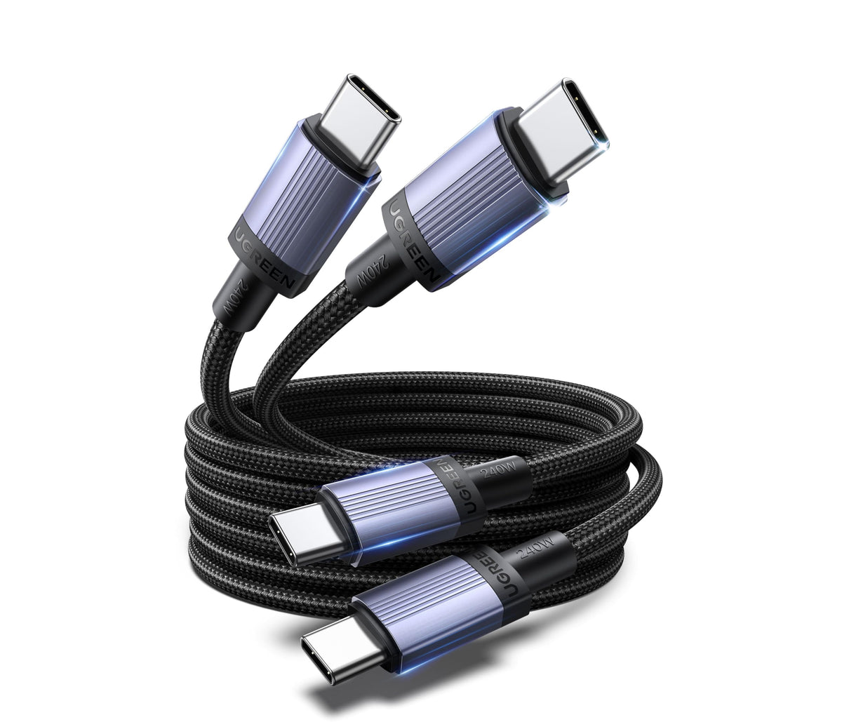 UGREEN Lot de 2 Câble USB C PD 3.1 5A 48V 240W Charge Rapide (3M)