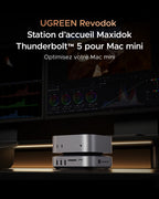 UGREEN Maxidok Station d’accueil Thunderbolt™ 5 10-en-1 pour Mac mini avec slot SSD M.2 NVMe, double affichage 6K pour Mac mini M4/M4 Pro
