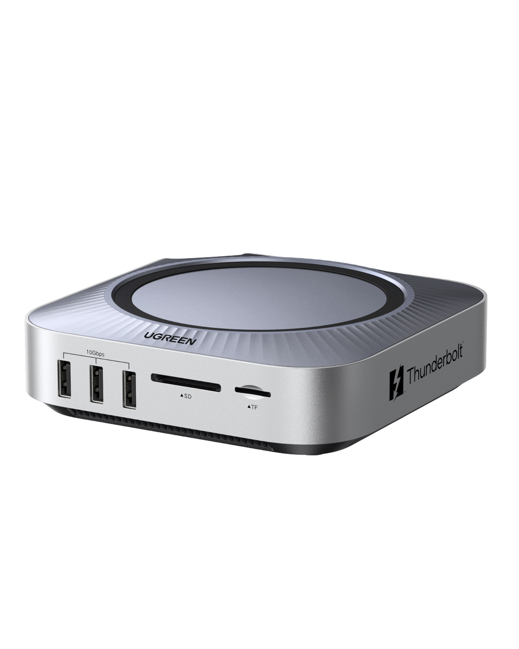 UGREEN Maxidok Station d’accueil Thunderbolt™ 5 10-en-1 pour Mac mini avec slot SSD M.2 NVMe, double affichage 6K pour Mac mini M4/M4 Pro