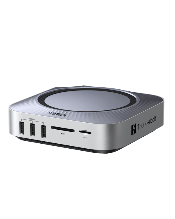 UGREEN Maxidok Station d’accueil Thunderbolt™ 5 10-en-1 pour Mac mini avec slot SSD M.2 NVMe, double affichage 6K pour Mac mini M4/M4 Pro