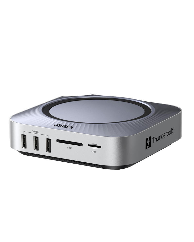 UGREEN Maxidok Station d’accueil Thunderbolt™ 5 10-en-1 pour Mac mini avec slot SSD M.2 NVMe, double affichage 6K pour Mac mini M4/M4 Pro