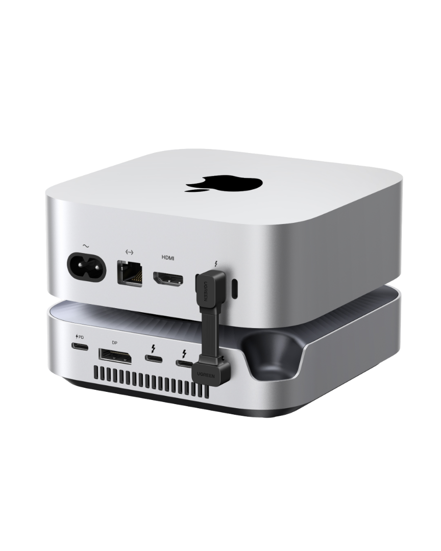 UGREEN Maxidok Station d’accueil Thunderbolt™ 5 10-en-1 pour Mac mini avec slot SSD M.2 NVMe, double affichage 6K pour Mac mini M4/M4 Pro