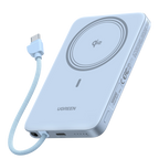 UGREEN MagFlow Air Batterie Externe Magnétique (10 000 mAh, Qi2 15 W, Câble USB-C Intégré)