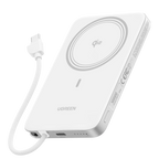 UGREEN MagFlow Air Batterie Externe Magnétique (10 000 mAh, Qi2 15 W, Câble USB-C Intégré)