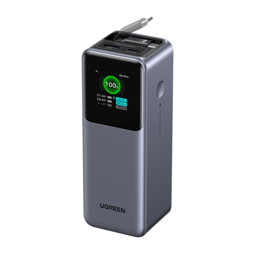 UGREEN Nexode Batterie externe 20000 mAh 165W avec câble USB-C rétractable