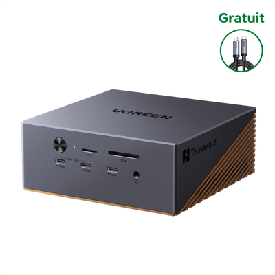 UGREEN Maxidok Station d’accueil Thunderbolt™ 5 17-en-1 – 8TB, double affichage 6K/8K pour Mac & Windows