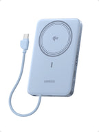 UGREEN MagFlow Air Batterie Externe Magnétique (10 000 mAh, Qi2 15 W, Câble USB-C Intégré)