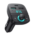 UGREEN Transmetteur FM Bluetooth 5.0 Adaptateur Audio de Voiture sans Fil, Chargeur Allume Cigare USB C PD QC 3.0, Kit Appel Main Libre, Lecteur de Musique MP3 Support Carte SD TF Cl¨¦ USB