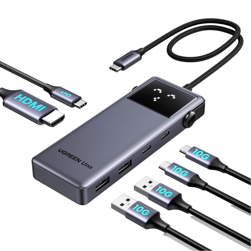 UGREEN Uno 10Gbps Hub USB C HDMI 4K 60Hz 100W PD Charge Adaptateur