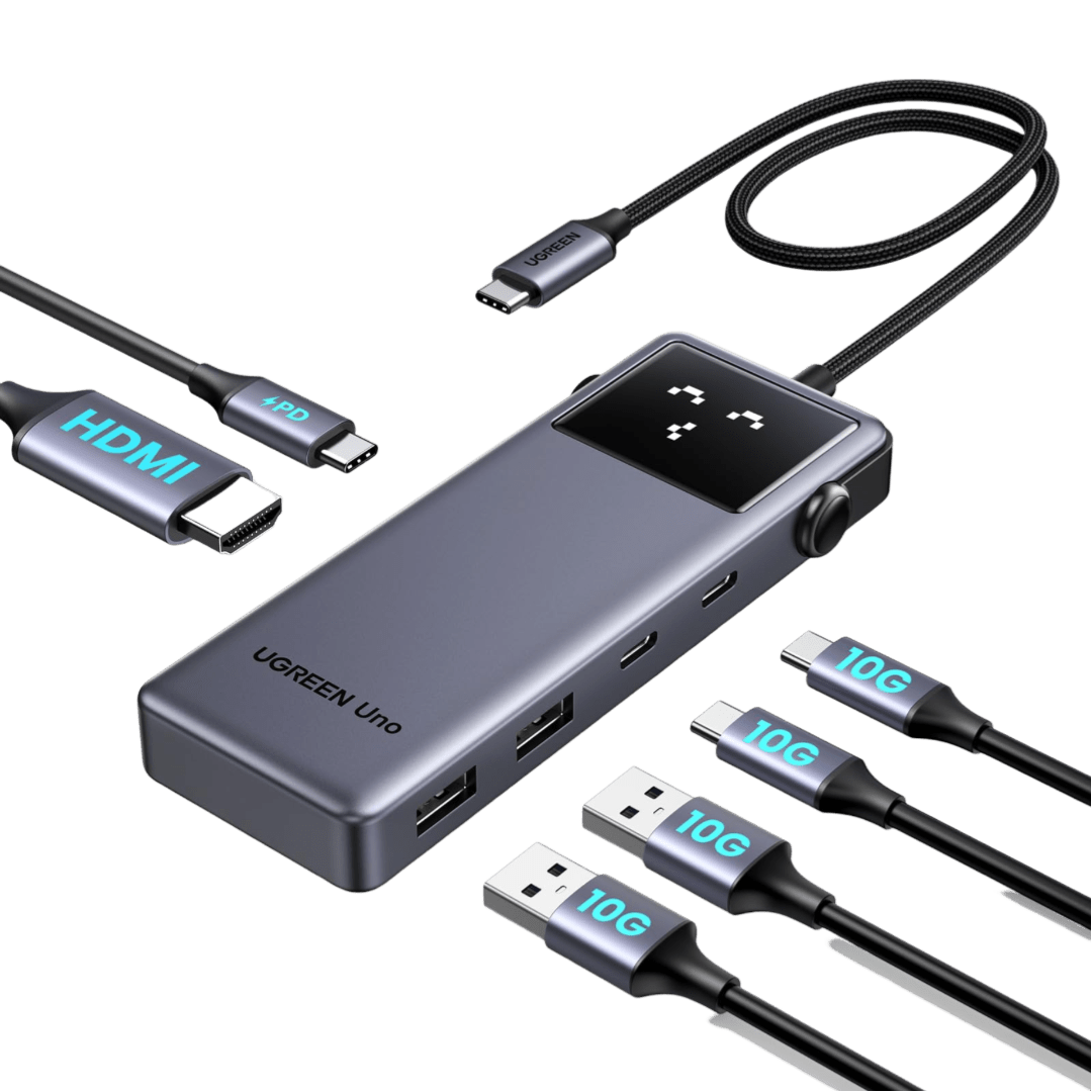 UGREEN Uno 10Gbps Hub USB C HDMI 4K 60Hz 100W PD Charge Adaptateur