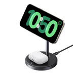 Le chargeur sans fil UGREEN MagFlow 2-en-1 est sous forme de support.