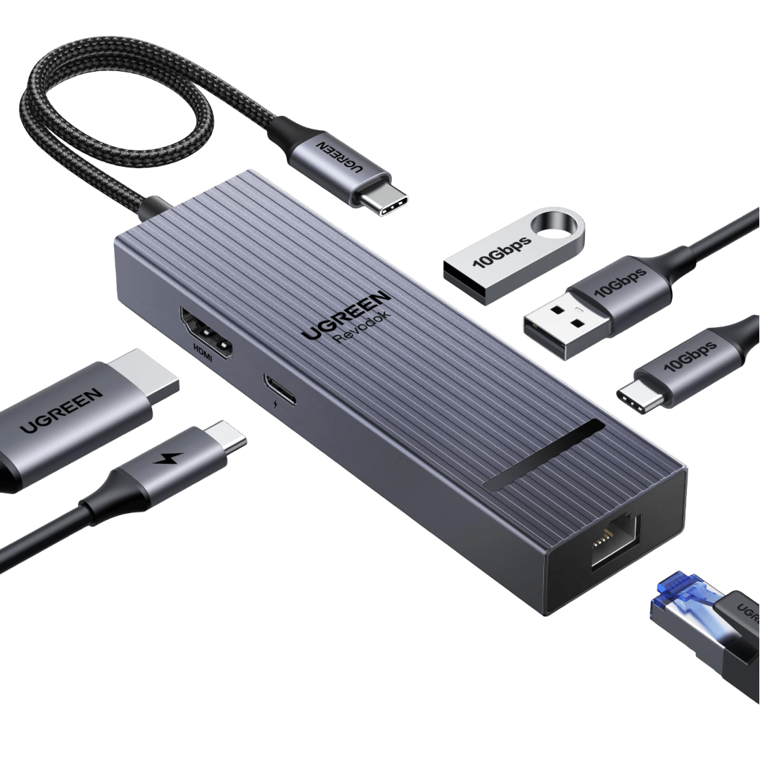 UGREEN Revodok Pro 1061 Hub USB-C 6-en-1 (10Gbps, 4K@60Hz, PD100W)